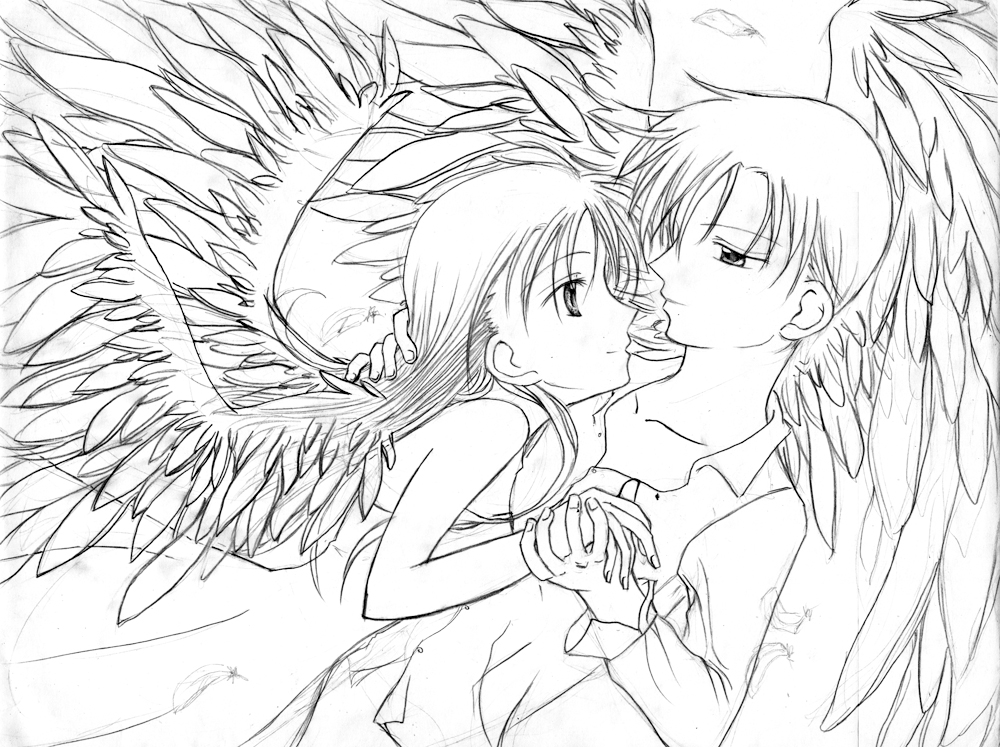 1000x747 Anime Couple Coloring Pages