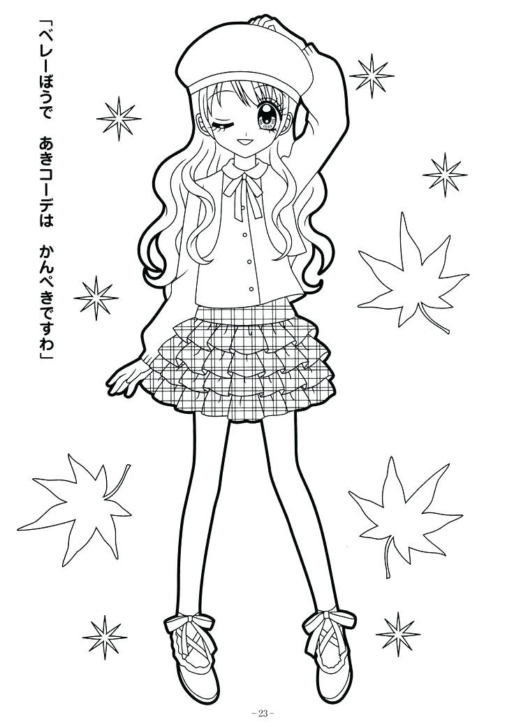 Anime Girl Coloring Pages Cute Anime Girl Printable Coloring Pages 736x1040 Anime Girl Coloring Pages Cute Anime Girl Printable Coloring Pages