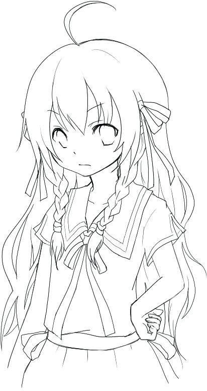 412x776 Cartoon Girl Coloring Pages Anime Coloring Pages Anime Girl