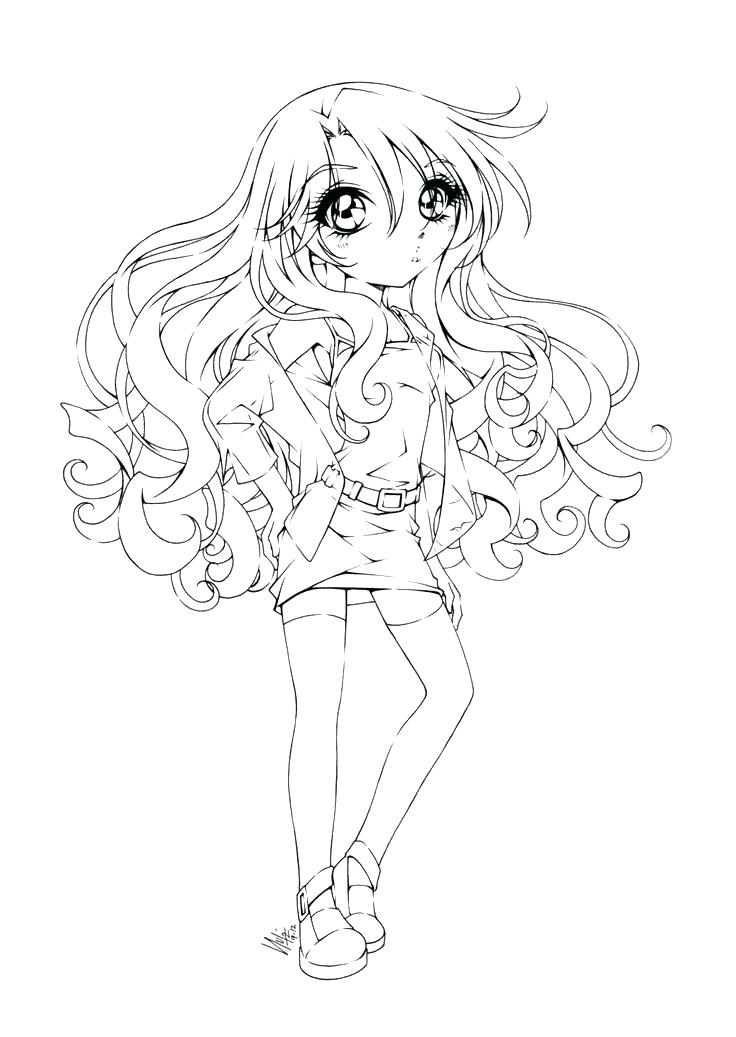 736x1037 Cartoon Girl Coloring Pages Girl Coloring Picture Anime Girl