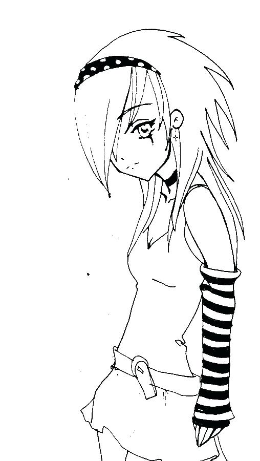 508x900 Free Girl Coloring Pages Anime Girl Coloring Page Full Body Free