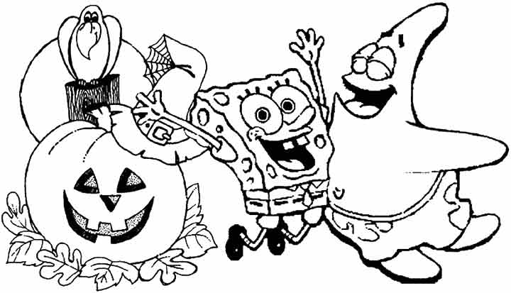 720x413 Spongebob Halloween Coloring Pages