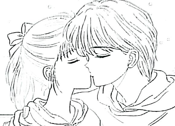 Anime Couple Coloring Pages Emo Kiss By On Anime Couples Hugging 580x420 Anime Couple Coloring Pages Emo Kiss By On Anime Couples Hugging