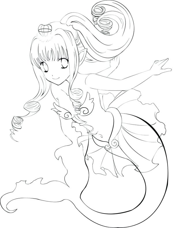 Cute Mermaid Coloring Pages Anime Tone Colouring Coloring Collection 600x791 Cute Mermaid Coloring Pages Anime Tone Colouring Coloring Collection