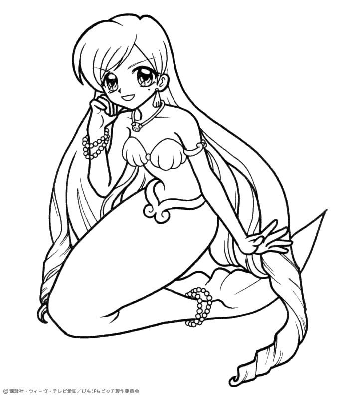 Anime Mermaid Coloring Pages 700x800 Anime Mermaid Coloring Pages