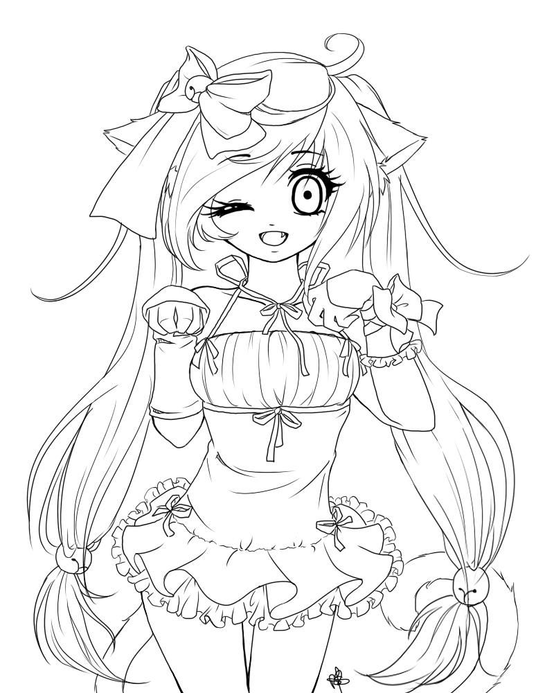 Httpcolorings.coanime Cat Girl Coloring Page Colorings 800x1000 Httpcolorings.coanime Cat Girl Coloring Page Colorings