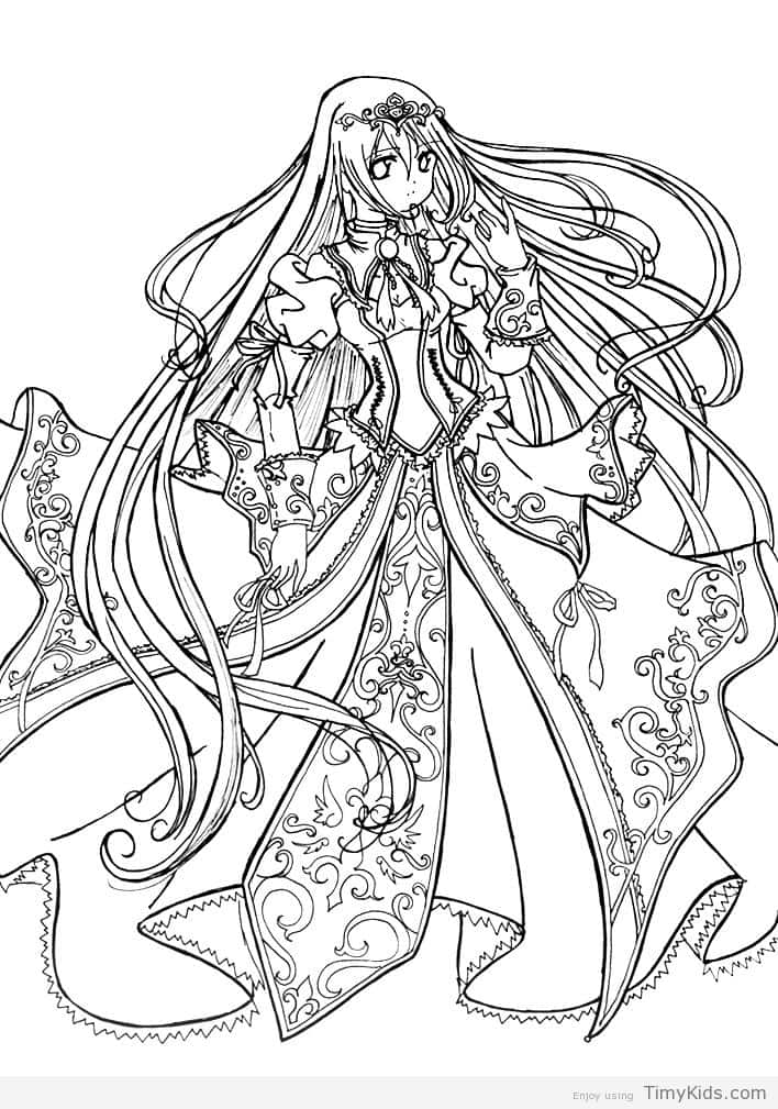708x1009 Anime Princess Coloring Pages Timykids