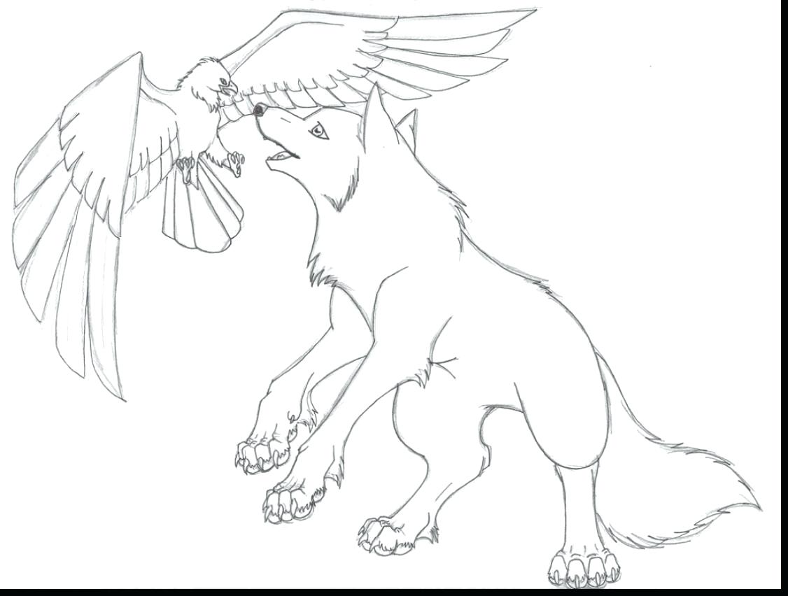1126x852 Cute Wolf Coloring Pages Remarkable Anime With Wings Page And Co