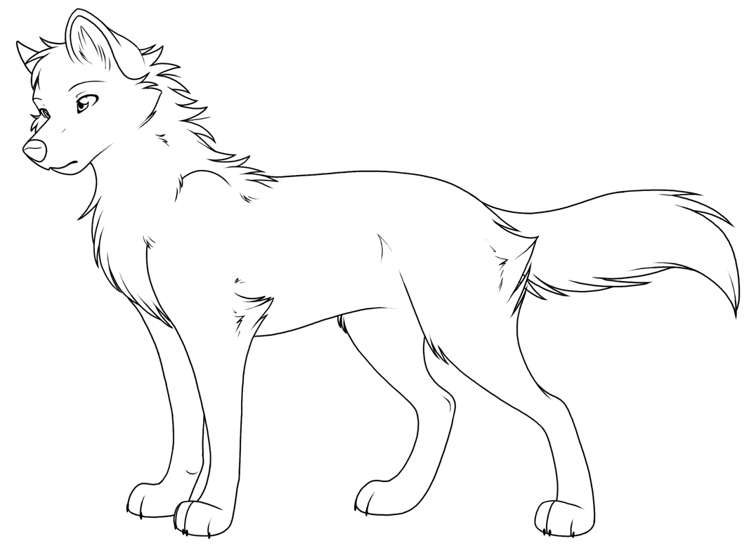 Anime Wolf Coloring Pages