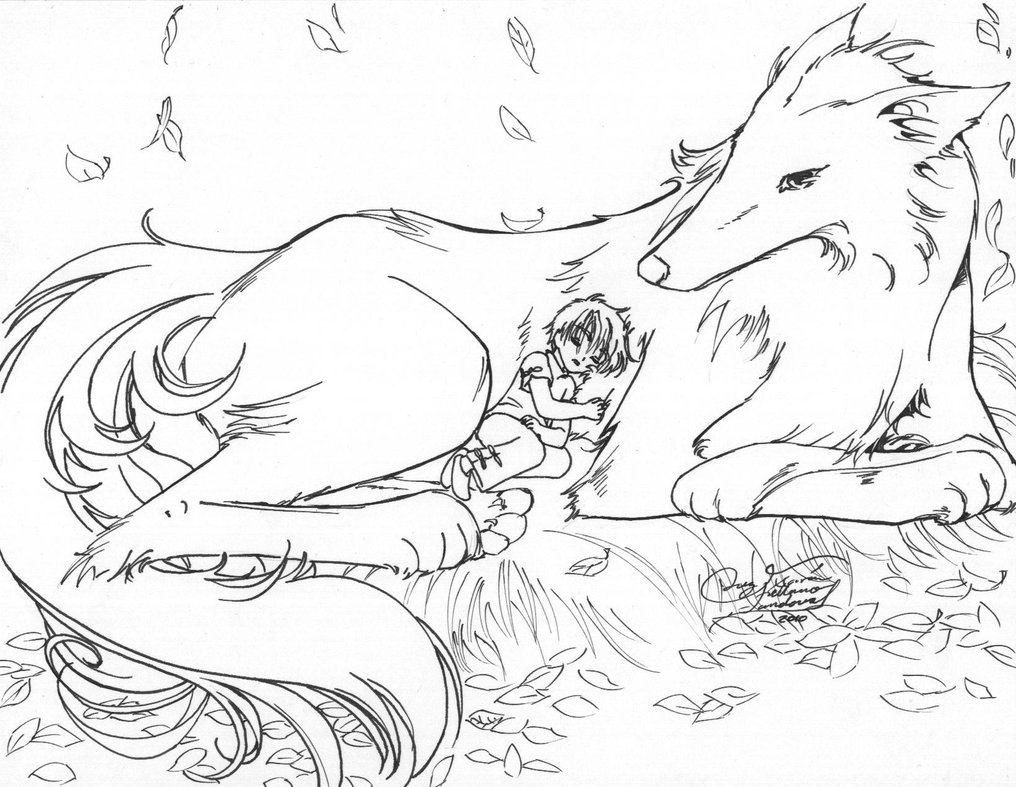 1016x787 Coloring Pages Of Anime Wolves 9 With Wolf