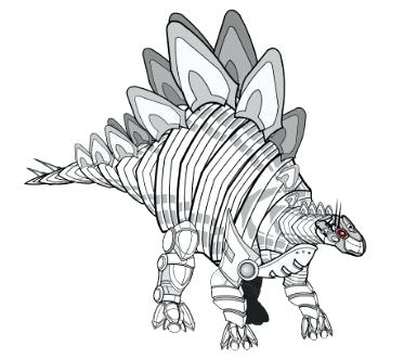 373x331 Ankylosaurus Coloring Page Robot Dinosaur Coloring Page