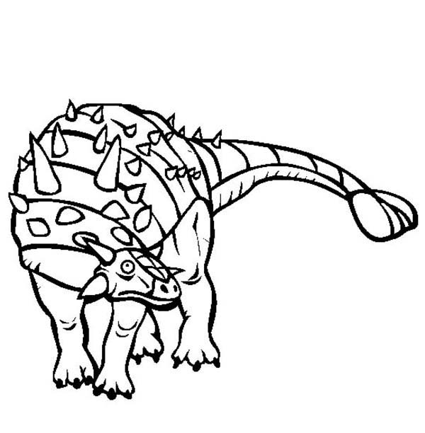 600x612 Ankylosaurus Sharp Shell Coloring Page