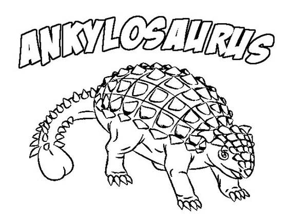 600x424 Ankylosaurus Baby Coloring Page