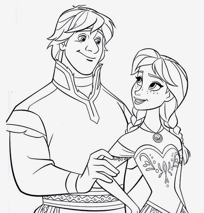 Anna And Kristoff In Love Free Coloring Page Disney, Frozen 695x727 Anna And Kristoff In Love Free Coloring Page Disney, Frozen