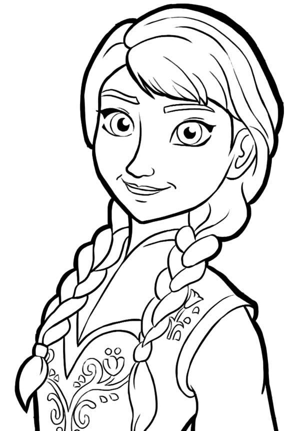 Disney Frozen Princess Anna Coloring Page 600x861 Disney Frozen Princess Anna Coloring Page