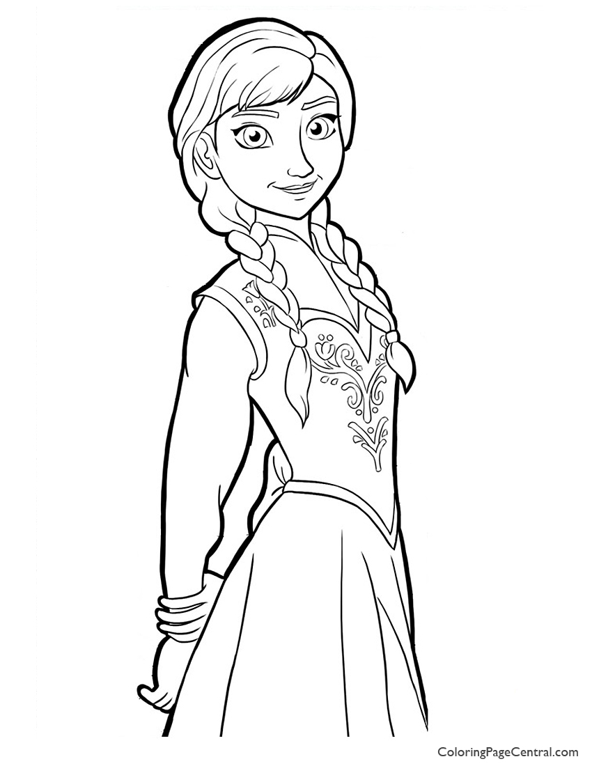Frozen Anna 02 Coloring Page Coloring Page Central 850x1100 Frozen Anna 02 Coloring Page Coloring Page Central