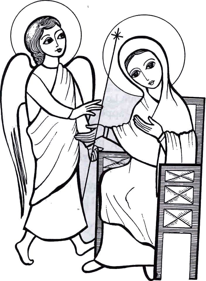704x960 The Annunciation Coloring Page. Beautiful Catholic