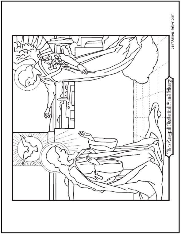 590x762 Angel And Mary Coloring Page