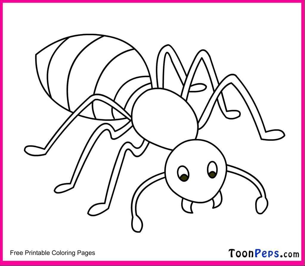1023x892 Ant Coloring Page