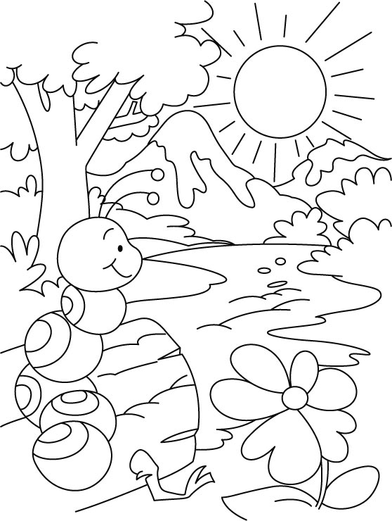 Ant Hill Coloring Page 558x740 Ant Hill Coloring Page