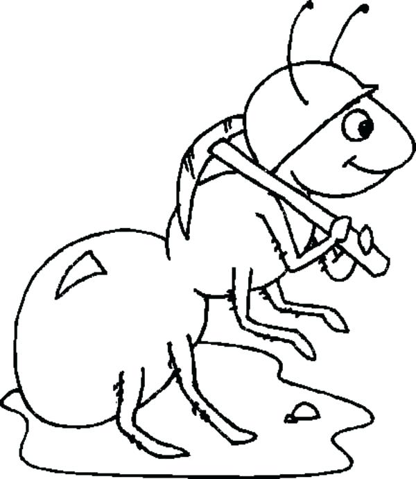 600x691 Anteater Coloring Pages Ant Page Worker Wearing Helmet Coloring