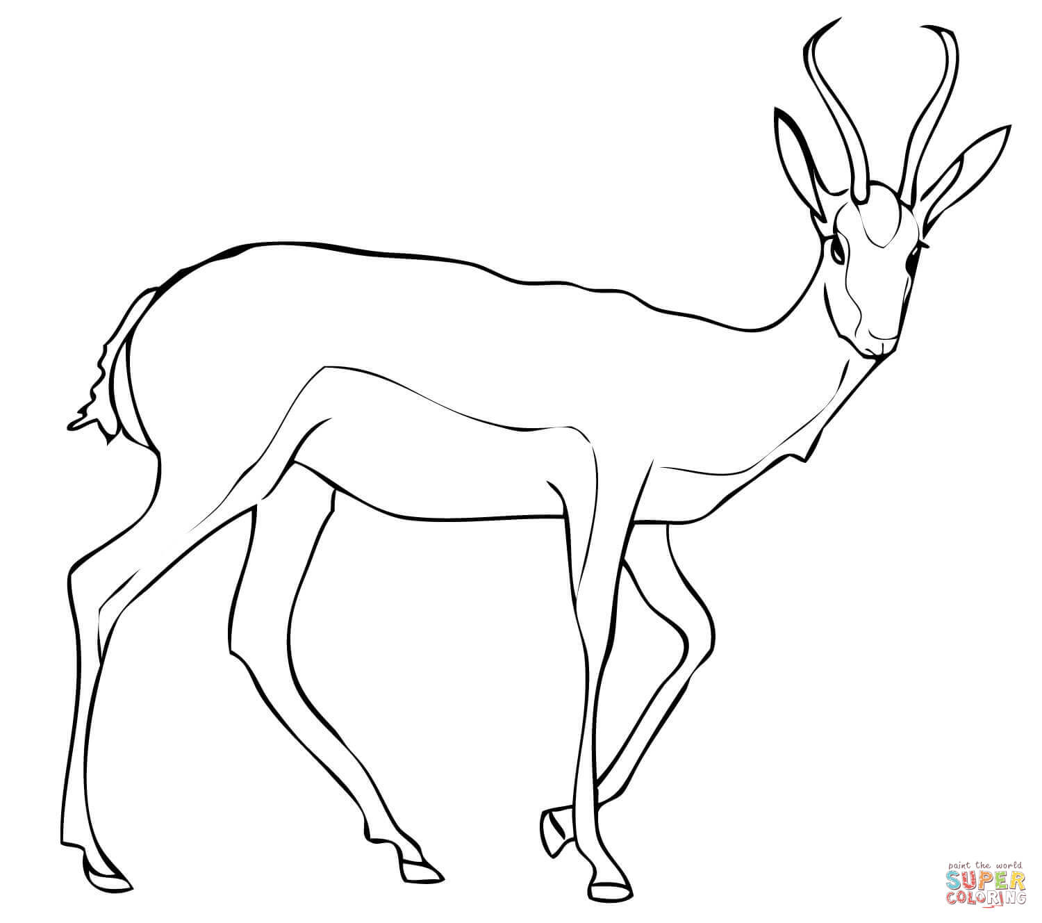 Antelope Coloring Sheet 1500x1328 Antelope Coloring Sheet