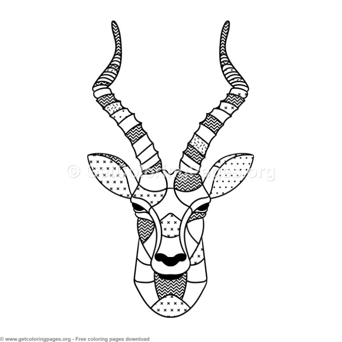 Scandinavian Style Antelope Coloring Pages 700x700 Scandinavian Style Antelope Coloring Pages