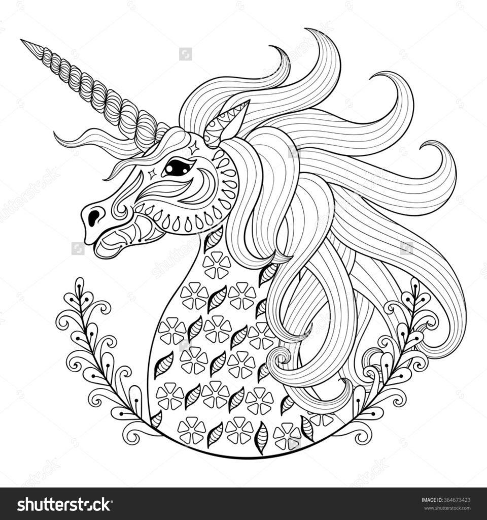 Hand Drawing Unicorn For Adult Anti Stress Coloring Pages Coloring 960x1024 Hand Drawing Unicorn For Adult Anti Stress Coloring Pages Coloring