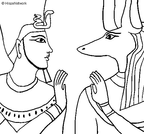 505x470 Ramses And Anubis Coloring Page