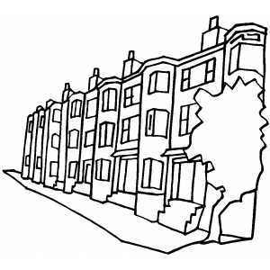 Apartment Buildings On The Street Coloring Page 300x300 Apartment Buildings On The Street Coloring Page