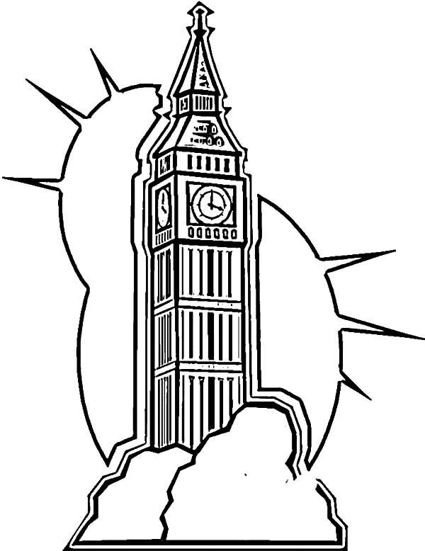 600x778 London Clock Tower Shine Coloring Pages