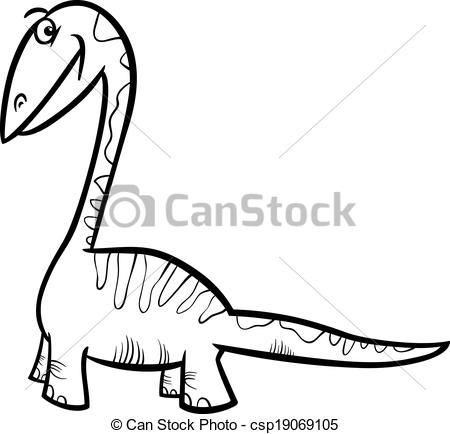 450x434 Apatosaurus Dinosaur Coloring Page. Black And White Cartoon