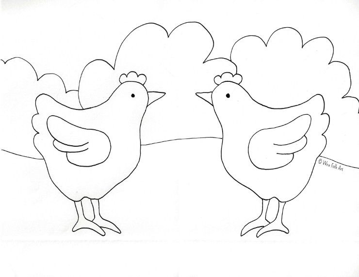 740x572 Barnyard Chicken Coloring Page From Coloring