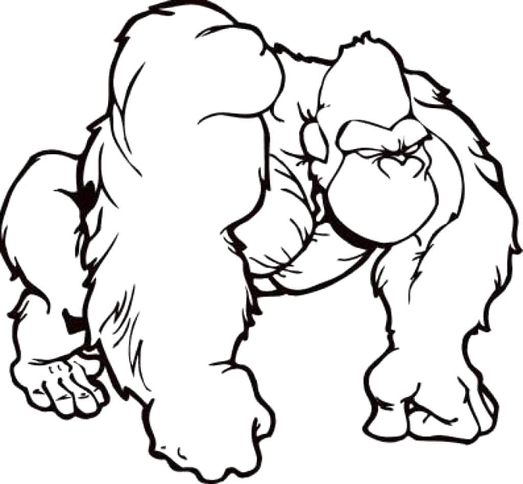 1024x947 Awesome Gorilla Page To Color Design Printable Coloring Sheet