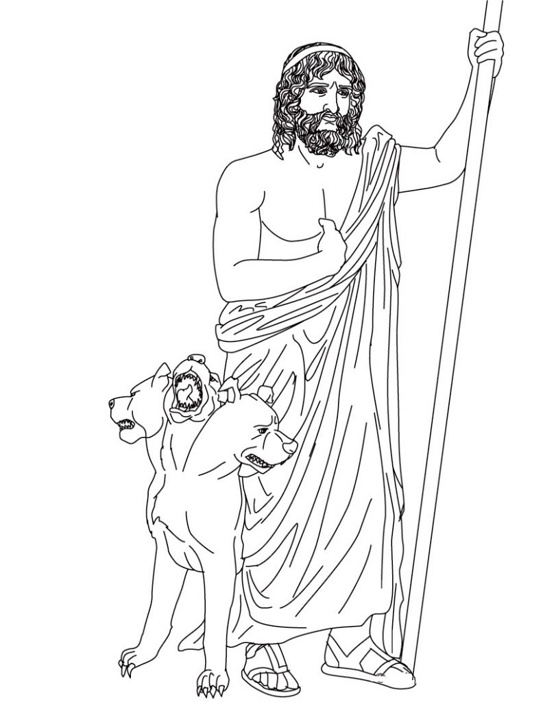 792x1024 God Poseidon Coloring Pages Free Poseidons Trident Greek