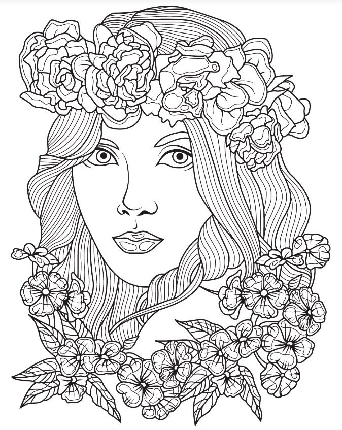 Beautiful Faces Coloring Page Colorish App Free Coloring App 674x847 Beautiful Faces Coloring Page Colorish App Free Coloring App