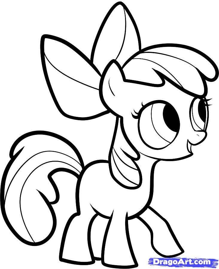 How To Draw Apple Bloom, Apple Bloom, My Little Pony, Step By Step 732x900 How To Draw Apple Bloom, Apple Bloom, My Little Pony, Step By Step