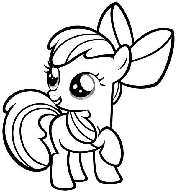 My Little Pony Apple Bloom Coloring Page 600x650 My Little Pony Apple Bloom Coloring Page
