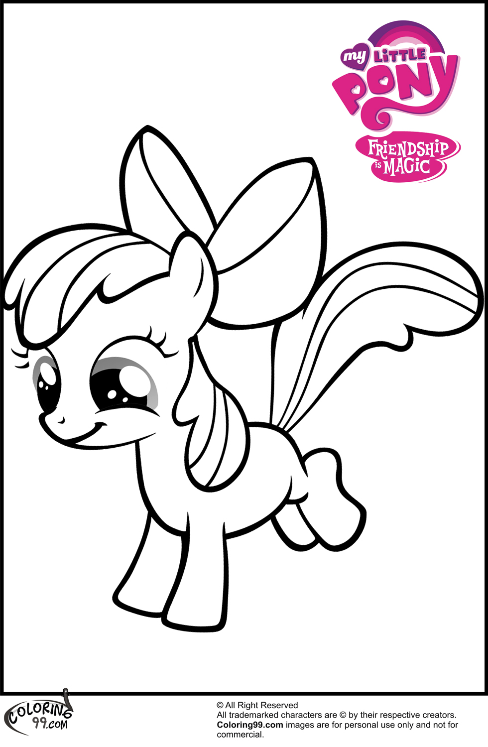 My Little Pony Apple Bloom Coloring Page 980x1500 My Little Pony Apple Bloom Coloring Page