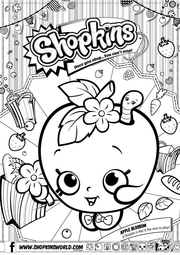 595x842 Shopkins Coloring Pages Season 1 Apple Blossom Party