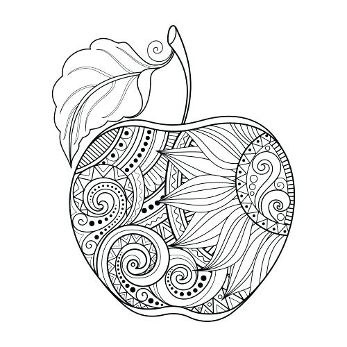 500x500 Apple Tree Color Sheet Four Apples Coloring Page Kids Coloring