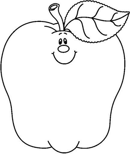 433x512 Apple Coloring Pages For Preschoolers Free