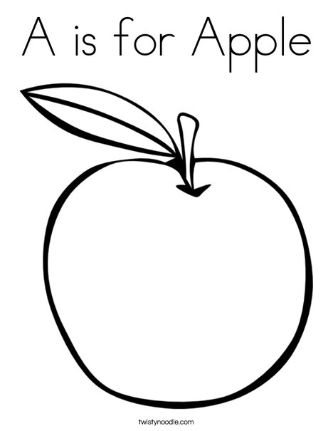 Apple Coloring Pages For Kindergarten