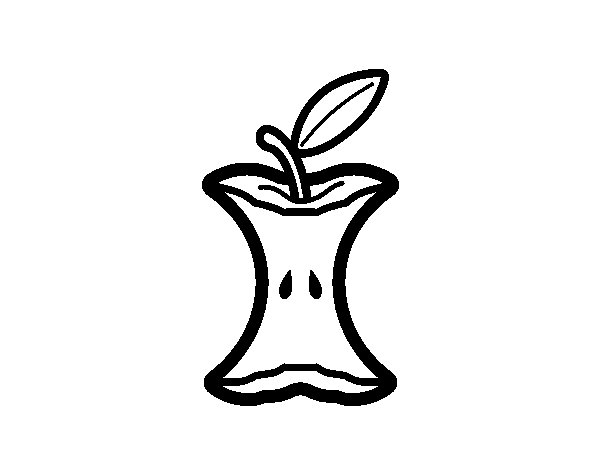 Apple Core Coloring Page 600x470 Apple Core Coloring Page