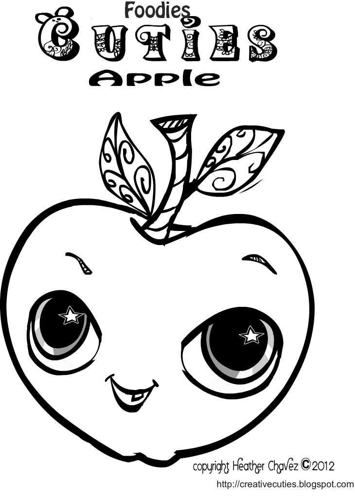 730x1020 Foodies Cuties Apple Logo Coloring Page