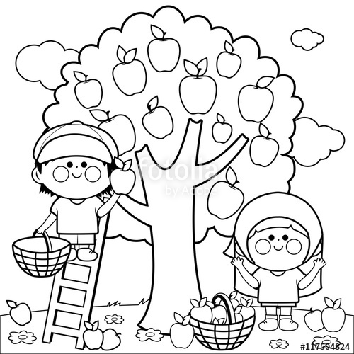 Apple Orchard Coloring Pages