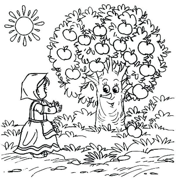 Apple Tree Coloring Pages Coloring Pages Apple Tree Best 600x617 Apple Tree Coloring Pages Coloring Pages Apple Tree Best