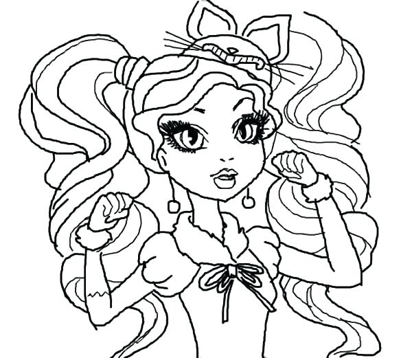 600x521 Ever After High Coloring Pages Coloriage De Apple White Kitty
