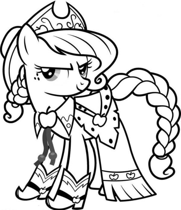 My Little Pony Coloring Pages Applejack For Kids 600x699 My Little Pony Coloring Pages Applejack For Kids