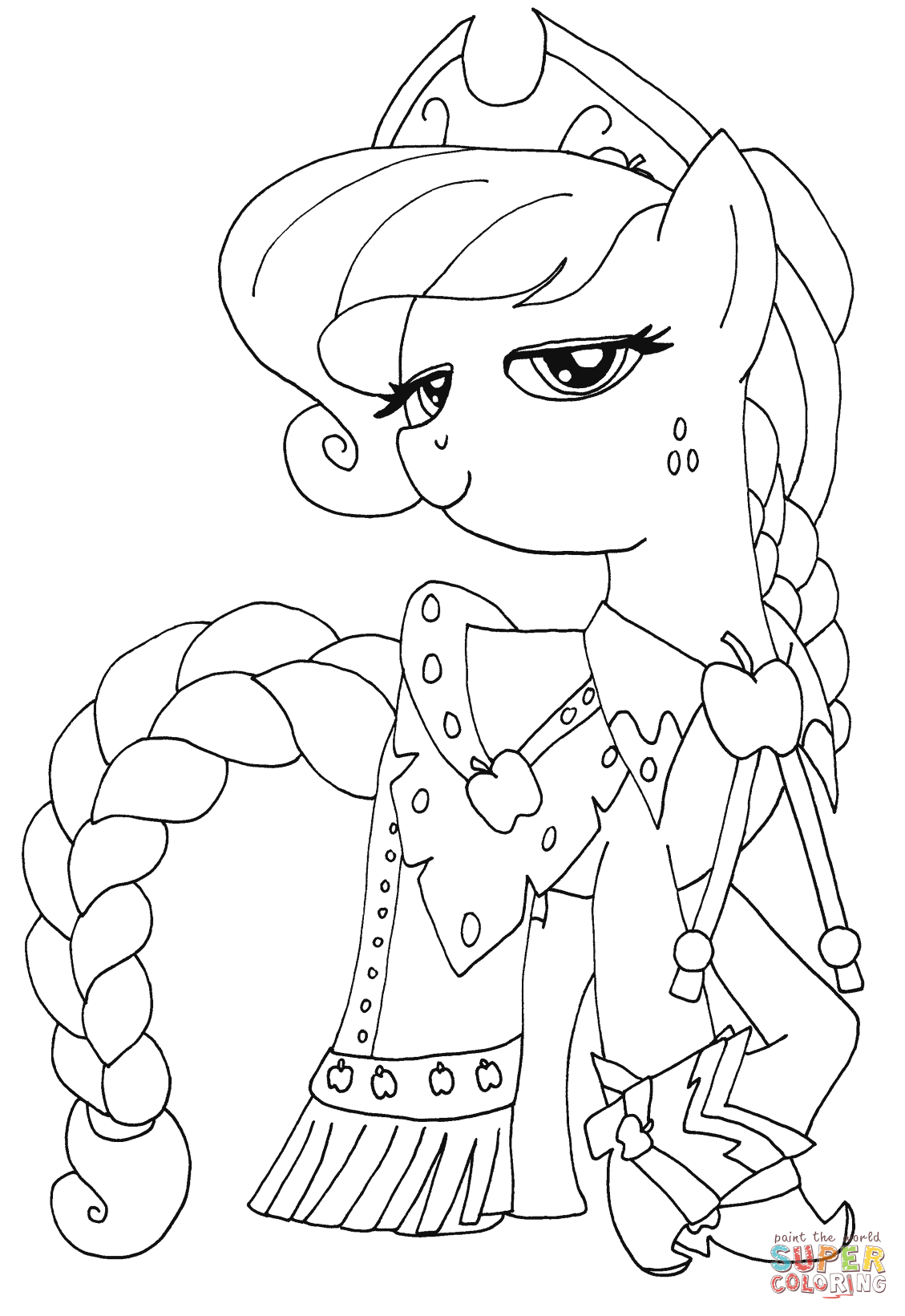 Princess Applejack From My Little Pony Coloring Page 1129x1641 Princess Applejack From My Little Pony Coloring Page